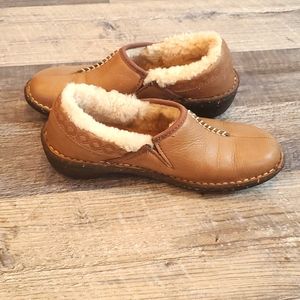 UGG 1928 Slip On Shoes/Slippers leather brown women Size 5